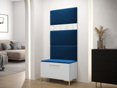 Veneti Nábytek do předsíně s čalouněnými panely ANDORA 3 - bílý / modrý