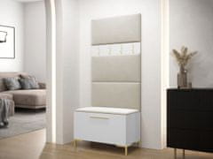 Veneti Nábytek do předsíně s čalouněnými panely ANDORA 3 - bílý / béžový