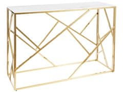 Veneti Designový konzolový stolek PIM 2 - bílý mramor / zlatý