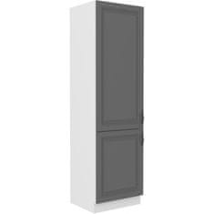 Veneti Skříň na vestavnou lednici SOPHIA - šířka 60 cm, šedá / bílá