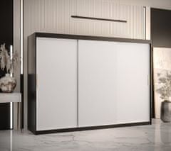 Veneti Skříň s posuvnými dveřmi PAOLA - šířka 250 cm, černá / bílá