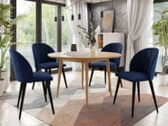 Veneti Jídelní stůl 120 cm se 4 židlemi NOWEN 1 - přírodní dřevo / černý / modrý