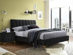 Veneti Čalouněná manželská postel VESNA - 160x200 cm, černá