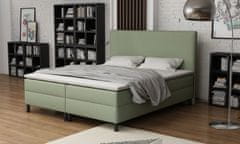 Veneti Čalouněná manželská postel 160x200 s nožičkami 12 cm CYRILA - zelená