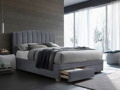 Veneti Čalouněná manželská postel PETRINA - 160x200 cm, šedá