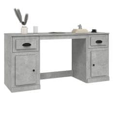 Vidaxl Psací stůl se skříňkou betonově šedý kompozitní dřevo