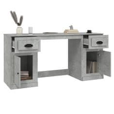 Vidaxl Psací stůl se skříňkou betonově šedý kompozitní dřevo