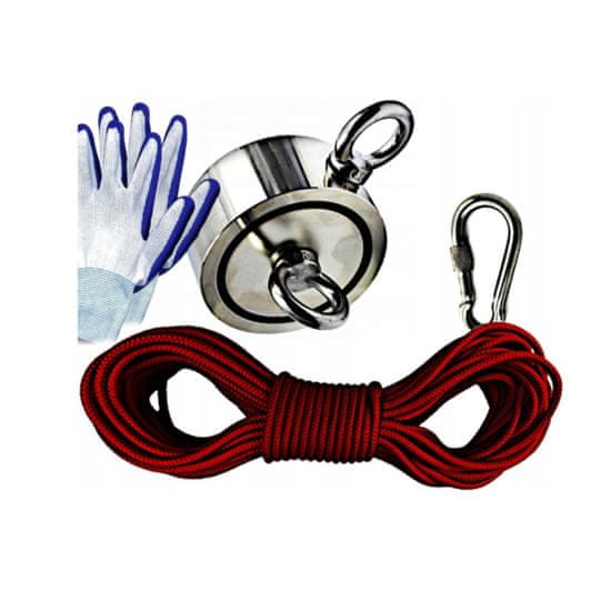 Kraft&Dele Neodymový magnet KD10415 | rukavice a lano 140 kg