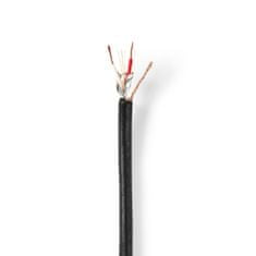 Nedis profi mikrofoní kabel 5.5 mm, 2 x 0.25 mm měď, černý, 100 m (CABR1525BK1000)
