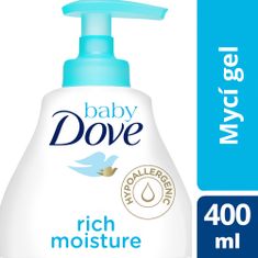 Dove Baby Rich Moisture mycí gel na celé tělo i vlásky 400 ml