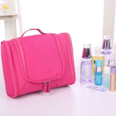 INNA Kosmetický kufřík Toaletní taška Make Up Bag Make Up Case Cestovní taška Beauty Case s přenosnou rukojetí Háček Kosmetická taška Storage Bag pro toaletní potřeby v růžová pro muže ženy KOSLAGOS-3