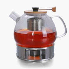 SONNENH Čajová konvice ze skla s ohřívačem čaje z nerezové oceli Čajová souprava na přípravu čaje o objemu přibližně 1,5 litru