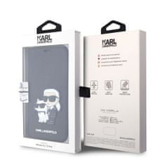 Karl Lagerfeld Knížkové pouzdro PU Saffiano Karl and Choupette NFT na iPhone 12 - 12 Pro černé