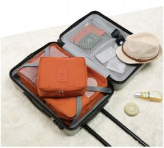 INNA Kosmetický kufřík Toaletní taška Make Up Bag Make Up Case Cestovní taška Beauty Case s rukojetí Kosmetická taška Storage Bag pro toaletní potřeby v námořnické oranžová
