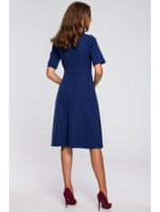 Style Stylove Dámské midi šaty Lyonete S240 námořnická modrá L