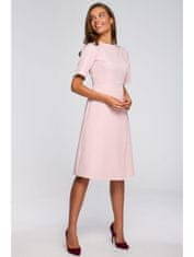 Style Stylove Dámské midi šaty Lyonete S240 pudrová růžová L