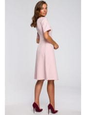 Style Stylove Dámské midi šaty Lyonete S240 pudrová růžová L
