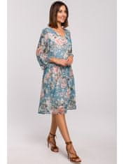 Style Stylove Dámské květované šaty Iseulon S214 světle modrá L