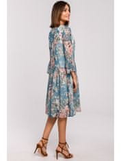 Style Stylove Dámské květované šaty Iseulon S214 světle modrá L