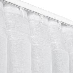 DESIGN 91 Hotová záclona s řasící páskou - Layla bílá s přírodní strukturou, š. 1,4 mx d. 2,7 m