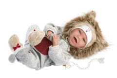 Llorens 74046 NEW BORN - realistická panenka miminko se zvuky a měkkým látkovým tělem - 42 cm