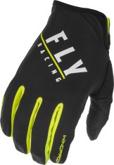 Fly Racing rukavice WINDPROOF, FLY RACING - USA (černá/HI-Vis) (Velikost: S) 371-142