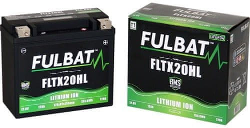 Fulbat lithiová baterie LiFePO4 YTX20HL-BS FULBAT 12V, 12Ah, 720A, 1,12 kg, 175x87x155mm nahrazuje typy:(YB16CL-B,YTX20HL-BS,YTX20L-BS) 560513