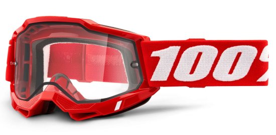 100% ACCURI 2, 100% Enduro Moto brýle červené, čiré Dual plexi 50221-501-03