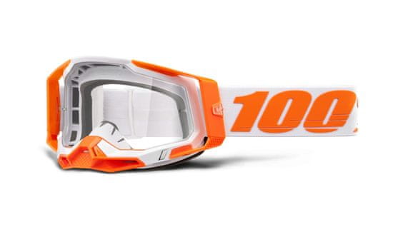 100% RACECRAFT 2, 100% brýle ORANGE, čiré plexi 50009-00013
