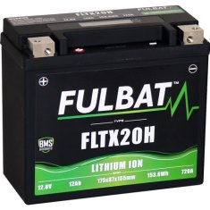 Fulbat lithiová baterie LiFePO4 YTX20H-BS FULBAT 12V, 12Ah, 720A, hmotnost 1,12 kg, 175x87x155 nahrazuje typy: (YTX20-BS) 560512