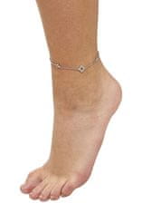 JwL Luxury Pearls Stříbrný řetízek na nohu se čtyřlístky a sladkovodní perlou JL0803