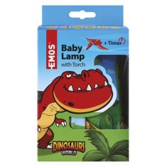 Emos Dětská LED lampa se svítilnou Dino na baterie P3380