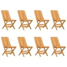 Vidaxl Skládací zahradní židle 8 ks 47x47x89 cm masivní teakové dřevo