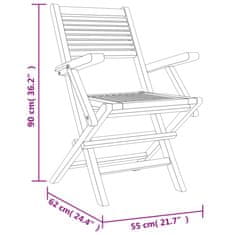 Vidaxl Skládací zahradní židle 2 ks 55x62x90 cm masivní teakové dřevo