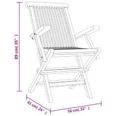Vidaxl Skládací zahradní židle 6 ks šedé 56 x 61 x 89 cm masivní teak