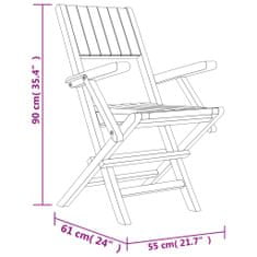 Petromila Skládací zahradní židle 8 ks 55x61x90 cm masivní teakové dřevo