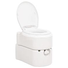 Vidaxl Integrovaná kempingová toaleta bílá 24+17 l HDPE a PP