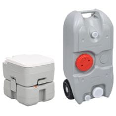 Greatstore Sada přenosné kempingové toalety a nádržky na vodu