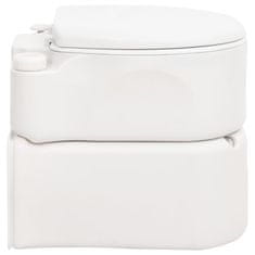 Vidaxl Integrovaná kempingová toaleta bílá 24+17 l HDPE a smalt