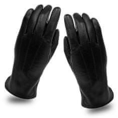 Aleszale Pánské kožené rukavice 10,5 - černé