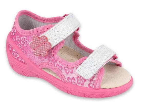 Befado dívčí sandálky SUNNY 065P138 růžové, kytičky