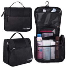 INNA Toaletní taška Cestovní kosmetická taška Toaletní taška Make-up Bag Cestovní taška Kosmetické pouzdro s rukojetí Kosmetické pouzdro s háčkem v černá