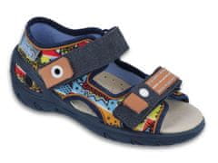 Befado chlapecké sandálky SUNNY 065P117 modré, barevný vzor, velikost 21