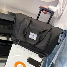 Alum online Cestovní skládací taška s velkým úložným prostorem - černá