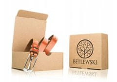 Betlewski Betlewski karamelový kožený dámský opasek 80 cm