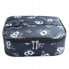 INNA Kosmetický kufřík Toaletní taška Make Up Bag Make Up Case Cestovní taška Beauty Case s rukojetí Kosmetická taška Storage Bag pro toaletní potřeby černá barva s květinovým vzorem pro dámy 