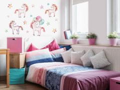 Dimex - dekorační nálepky na zeď Růžový jednorožec - 50 x 70 cm