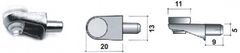Dimex Policová podpěrka na skleněné police, kolík ø 5 mm, stříbrná, 8 ks
