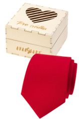 Avantgard Dárkový set Pro svědka - Kravata LUX v dárkové dřevěné krabičce s nápisem 919-985721 Červená, přírodní dřevo