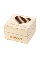 Avantgard Dárkový set Pro ženicha - Kravata LUX v dárkové dřevěné krabičce s nápisem 919-985720 Červená, přírodní dřevo